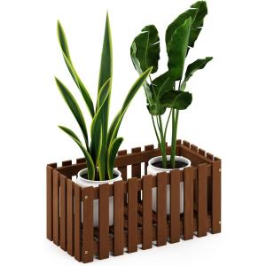Furinno FG18453 Tioman Hardwood Patio Furniture Outdoor Slat Style Flower Planter Box, Natural