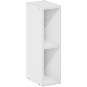Furinno Fulda Book Shelf, 2-Tier Narrow Bookshelf, Bookcase with 10-in Width Storage Shelf, 9.3 x 9.8 x 21.2, for Living Room, Bedroom, Home Office, White(White)