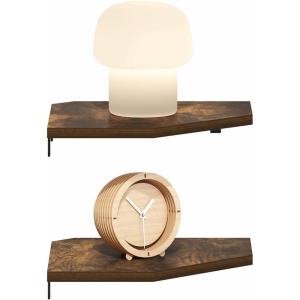 Furinno Rossi Hexagon Floating Shelves for Wall, Set of 2 Geometric Corner Shelf, Wall Mounted Shelves for Bathroom, Home Office, Living Room, Amber Pine