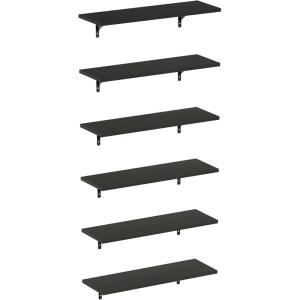 Furinno Rossi Wall Mounted Shelves, 3-Tier Rectangle, Espresso/Black(Espresso)