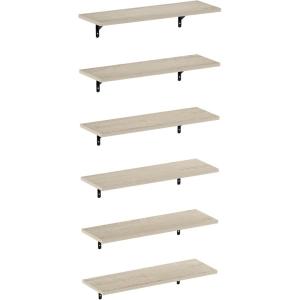 Furinno Rossi Wall Mounted Shelves, 3-Tier Rectangle, Espresso/Black(Metropolitan Pine)