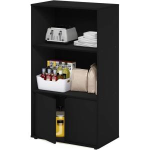 Furinno Turn-N-Tube 4-Tier Toolless Kitchen Storage Shelf Cart, Americano/Black(Americano)