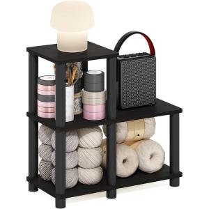 Furinno Turn-N-Tube Accent Decorative Shelf, Espresso/Black(Espresso/Black)
