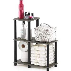Furinno Turn-N-Tube Accent Decorative Shelf, Espresso/Black(French Oak/Black)