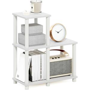 Furinno Turn-N-Tube Accent Decorative Shelf, Espresso/Black(White)