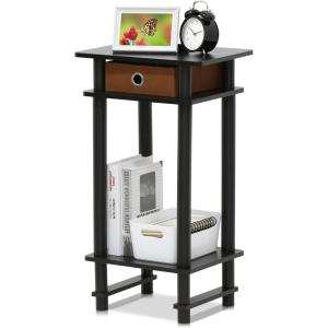 Furinno Turn-N-Tube Tall-Wide Hallway Console Table with Bin, Espresso/Brown(Espresso/Black/Brown)