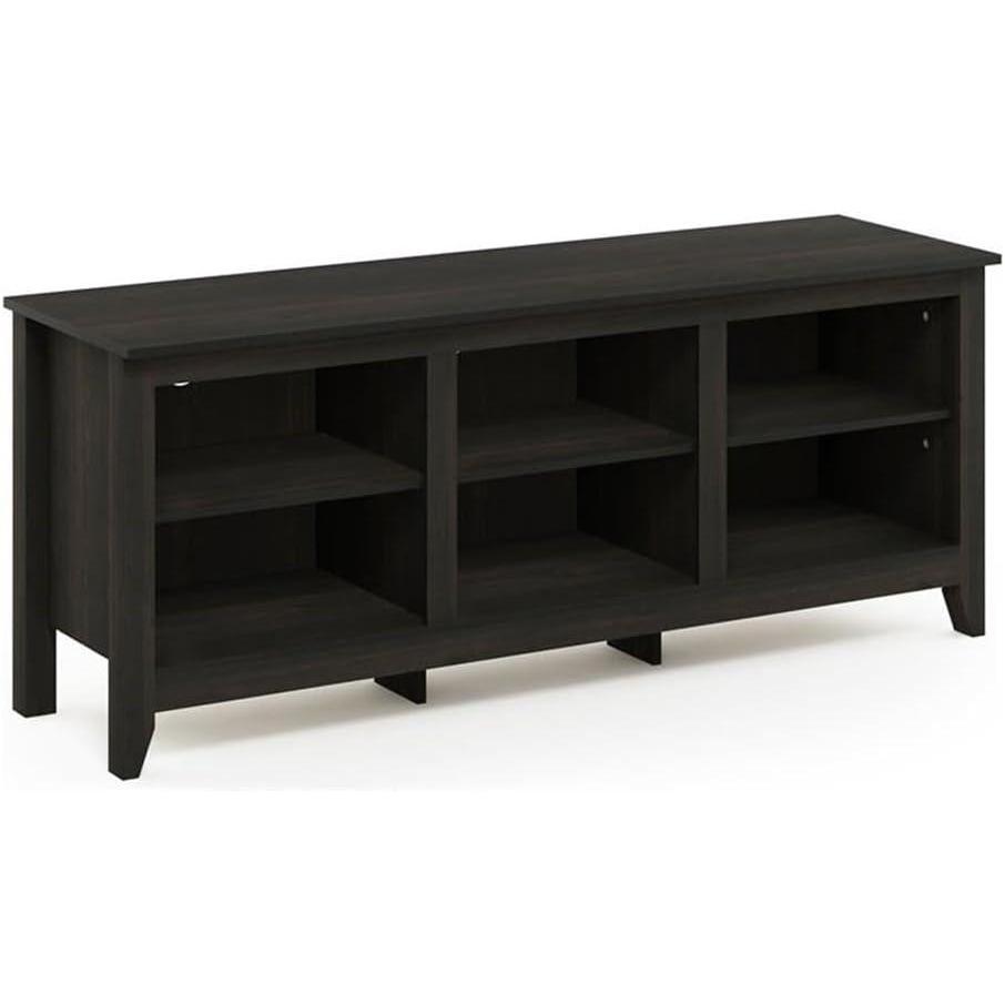 imageFURINNO Jensen TV Stand with Shelf French Oak Grey 65InchEspresso