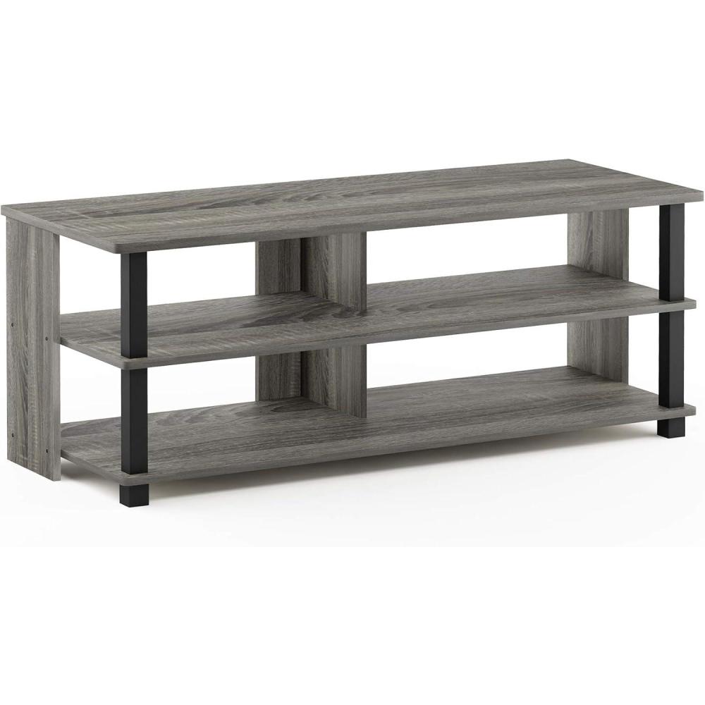 imageFurinno BEGINNING TV Stand 2Tier Entertainment Center with Open Shelf TV Console for TV up to 36 Inch for Living Room Bedroom French OakFrench Oak GreyBlack