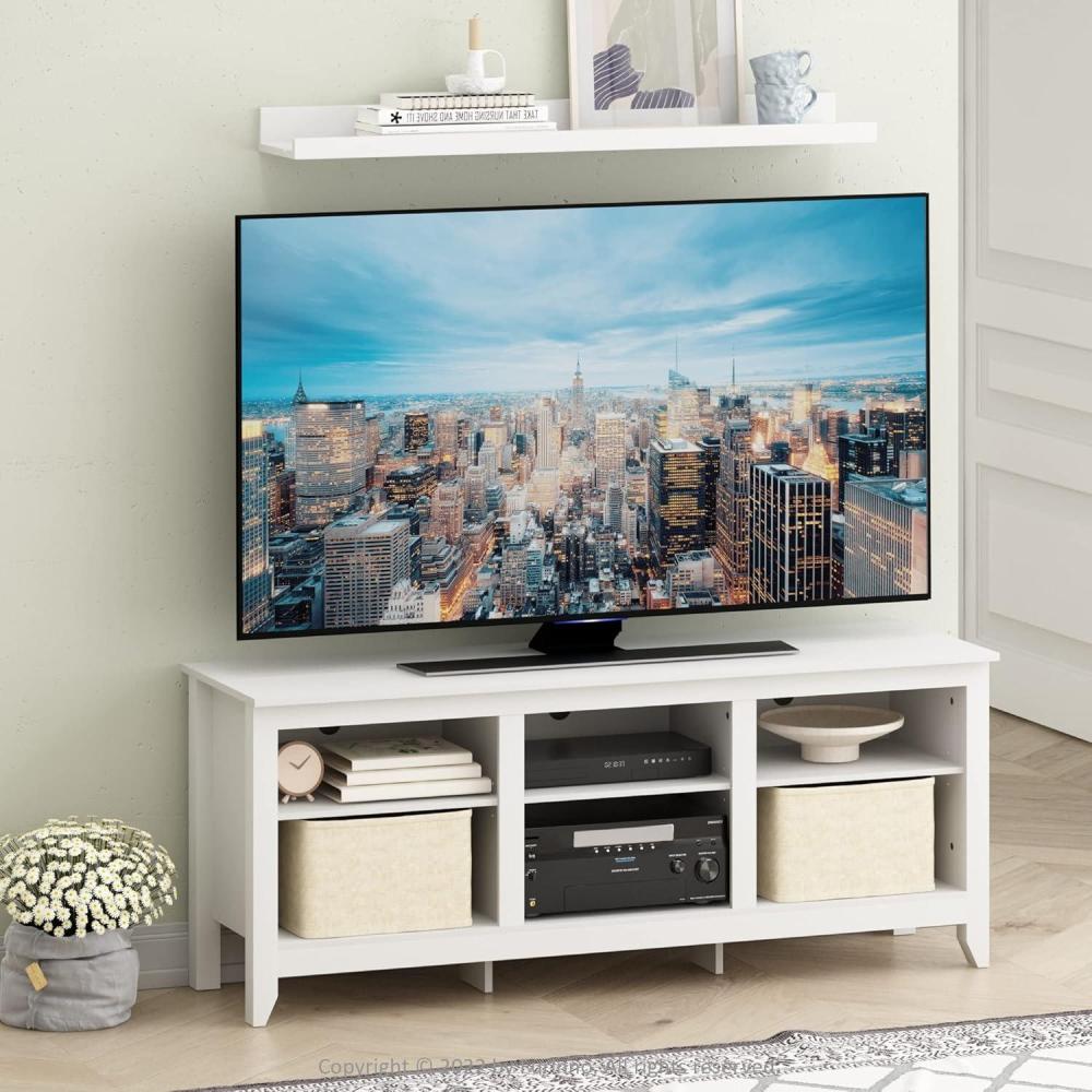 imageFurinno Camnus Modern Living TV Stand for TVs up to 65 Inch AmericanoBlackWhite
