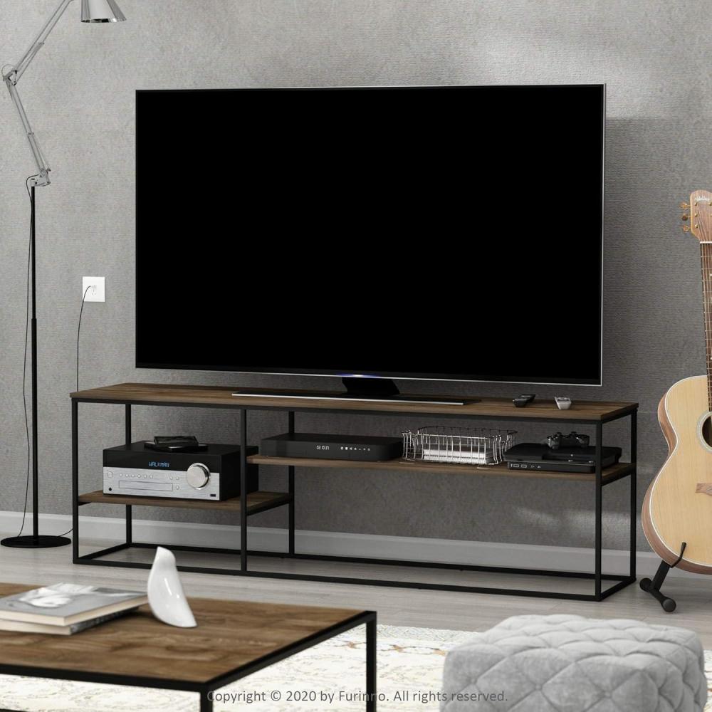 imageFurinno Moretti Modern Lifestyle TV Stand Columbia WalnutBrown Walnut