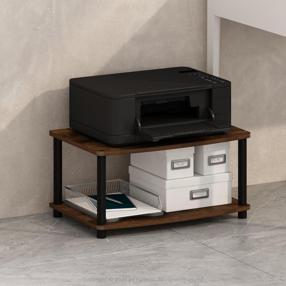 imageFurinno TURNSTUBE TV Stand 3Tier No Tools Entertainment Center TV Console for TV up to 46 Inch for Living Room Bedroom EspressoAmber PineBlack