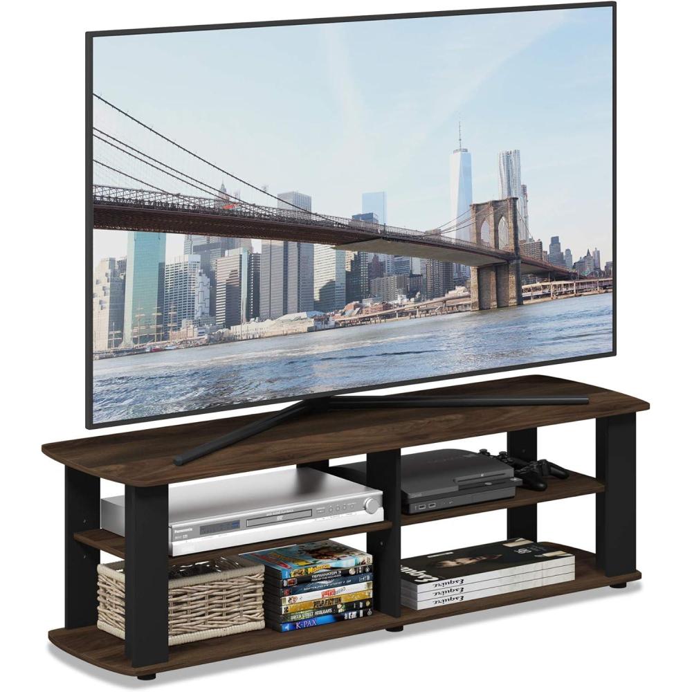 imageFurinno TurnNTube Handel Stand for TV up to 55 Inch EspressoColumbia WalnutBlack