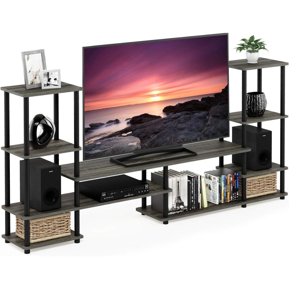 imageFurinno TurnNTube Handel Stand for TV up to 55 Inch EspressoFrench Oak