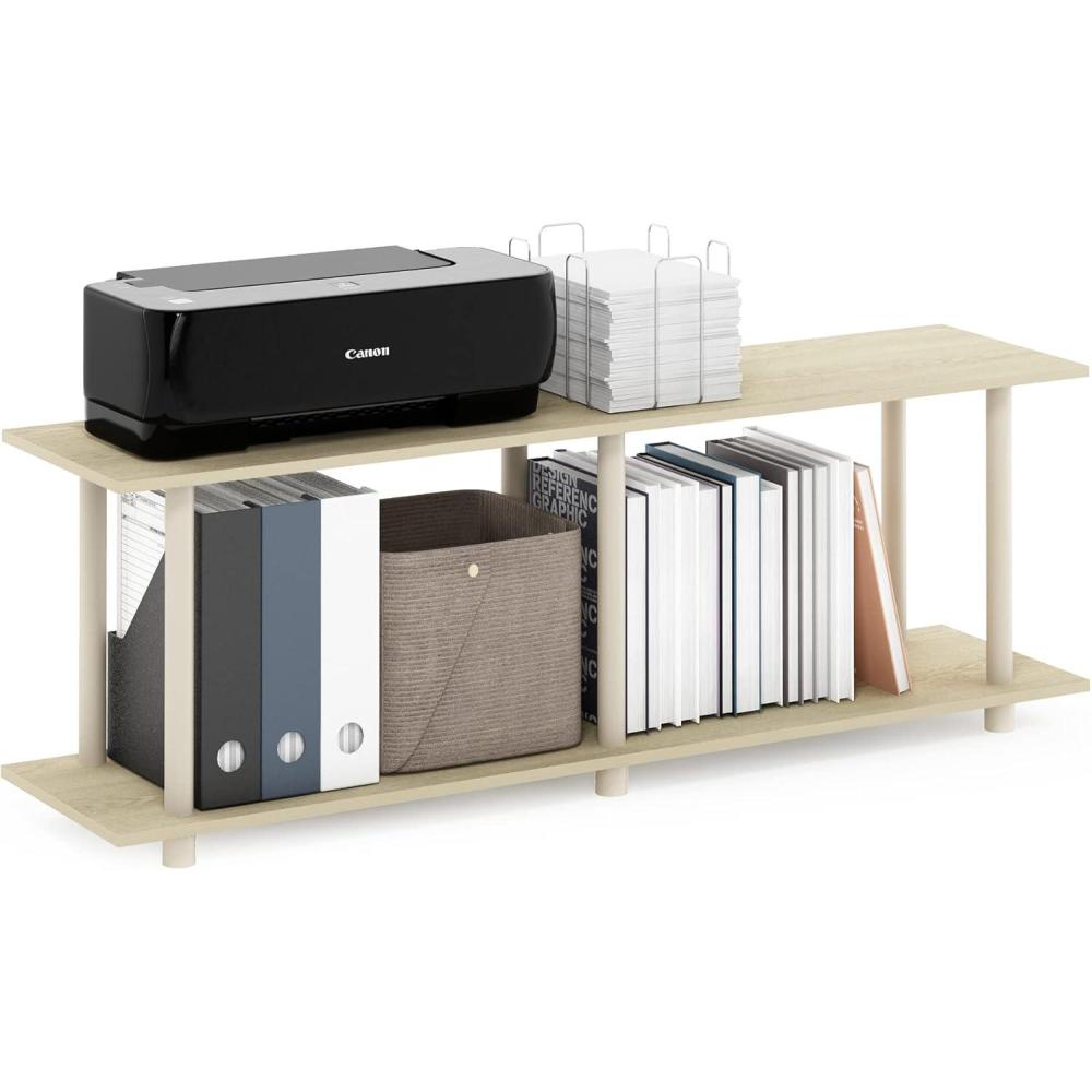 imageFurinno TurnNTube No Tools 3D 3Tier Entertainment TV Stand up to 50 inch TV Round Tubes Columbia WalnutBlackBauhaus OakBeige