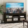 FURINNO Jensen TV Stand with Shelf, French Oak Grey, 65-Inch(Espresso)