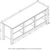 FURINNO Jensen TV Stand with Shelf, French Oak Grey, 65-Inch(Espresso)