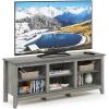 FURINNO Jensen TV Stand with Shelf, French Oak Grey, 65-Inch(French Oak)