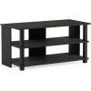 Furinno BEGINNING TV Stand, 2-Tier Entertainment Center with Open Shelf, TV Console for TV up to 36 Inch, for Living Room, Bedroom, French Oak(Espresso/Black)