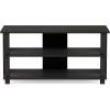 Furinno BEGINNING TV Stand, 2-Tier Entertainment Center with Open Shelf, TV Console for TV up to 36 Inch, for Living Room, Bedroom, French Oak(Espresso/Black)