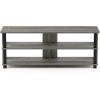 Furinno BEGINNING TV Stand, 2-Tier Entertainment Center with Open Shelf, TV Console for TV up to 36 Inch, for Living Room, Bedroom, French Oak(French Oak Grey/Black)