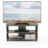 Furinno BEGINNING TV Stand, 2-Tier Entertainment Center with Open Shelf, TV Console for TV up to 36 Inch, for Living Room, Bedroom, French Oak(French Oak/Black)