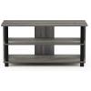 Furinno BEGINNING TV Stand, 2-Tier Entertainment Center with Open Shelf, TV Console for TV up to 36 Inch, for Living Room, Bedroom, French Oak(French Oak/Black)