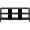 Furinno Camnus Modern Living Entertainment Center Stand with Metal Frame Support for TVs up to 60 Inch, Americano/Black(Americano/Black)