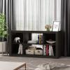 Furinno Camnus Modern Living Entertainment Center Stand with Metal Frame Support for TVs up to 60 Inch, Americano/Black(Espresso)