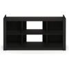 Furinno Camnus Modern Living Entertainment Center Stand with Metal Frame Support for TVs up to 60 Inch, Americano/Black(Espresso)