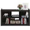 Furinno Camnus Modern Living Entertainment Center Stand with Metal Frame Support for TVs up to 60 Inch, Americano/Black(Espresso)