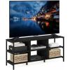 Furinno Camnus Modern Living TV Stand for TVs up to 65 Inch, Americano/Black(Americano)