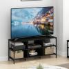Furinno Camnus Modern Living TV Stand for TVs up to 65 Inch, Americano/Black(Americano)