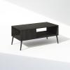 Furinno Camnus Modern Living TV Stand for TVs up to 65 Inch, Americano/Black(Espresso)