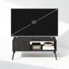 Furinno Camnus Modern Living TV Stand for TVs up to 65 Inch, Americano/Black(Espresso)