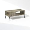Furinno Camnus Modern Living TV Stand for TVs up to 65 Inch, Americano/Black(French Oak)