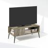 Furinno Camnus Modern Living TV Stand for TVs up to 65 Inch, Americano/Black(French Oak)