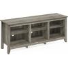 Furinno Camnus Modern Living TV Stand for TVs up to 65 Inch, Americano/Black(French Oak Grey)