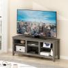 Furinno Camnus Modern Living TV Stand for TVs up to 65 Inch, Americano/Black(French Oak Grey)