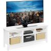 Furinno Camnus Modern Living TV Stand for TVs up to 65 Inch, Americano/Black(White)