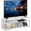 Furinno Camnus Modern Living TV Stand for TVs up to 65 Inch, Americano/Black(White/White)