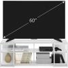 Furinno Camnus Modern Living TV Stand for TVs up to 65 Inch, Americano/Black(White/White)