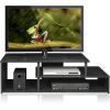 Furinno Econ Low Rise TV Stand, Espresso/Black(Black/Black)