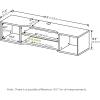 Furinno Indo Floating Storage Hutch Media Console, Columbia Walnut(Marcy Oak)