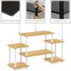 Furinno JAYA Simple Design Corner TV Stand, French Oak Grey/Black, 42.04 x 22.75 x 15.55 Inches(Beech/White)