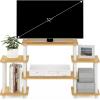 Furinno JAYA Simple Design Corner TV Stand, French Oak Grey/Black, 42.04 x 22.75 x 15.55 Inches(Beech/White)