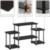 Furinno JAYA Simple Design Corner TV Stand, French Oak Grey/Black, 42.04 x 22.75 x 15.55 Inches(Black/Grey)