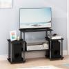 Furinno JAYA Simple Design Corner TV Stand, French Oak Grey/Black, 42.04 x 22.75 x 15.55 Inches(Black/Grey)