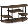 Furinno JAYA Simple Design Corner TV Stand, French Oak Grey/Black, 42.04 x 22.75 x 15.55 Inches(Columbia Walnut/Black)