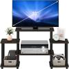 Furinno JAYA Simple Design Corner TV Stand, French Oak Grey/Black, 42.04 x 22.75 x 15.55 Inches(Dark Brown/Black)