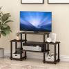 Furinno JAYA Simple Design Corner TV Stand, French Oak Grey/Black, 42.04 x 22.75 x 15.55 Inches(Dark Brown/Black)